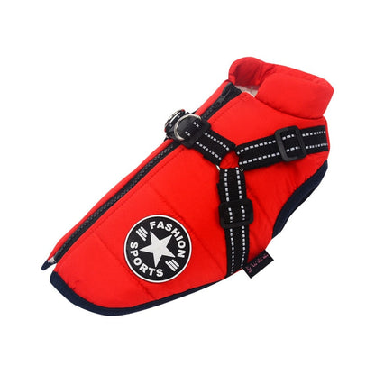Veste de pluie pour chien avec harnais, pourpre