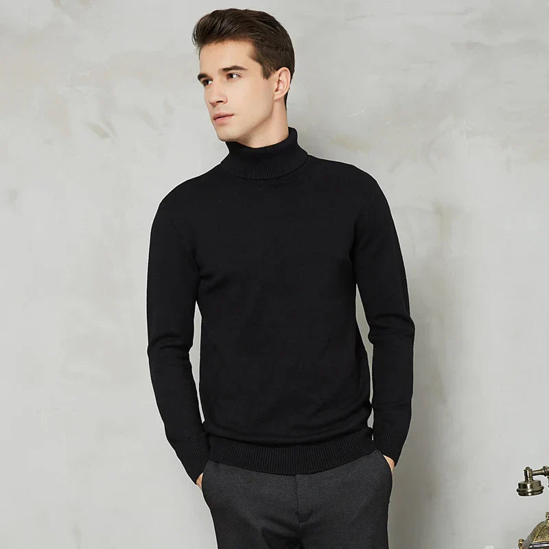 Pull en tricot roulé confortable pour homme
