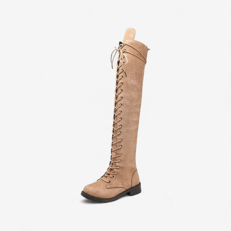 Bottes Féminines Haut Talon Bout Arrondi