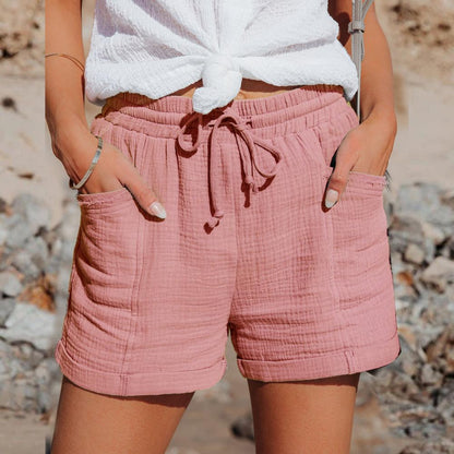 Short Femme Élégant - Short d'Été Léger avec Taille Élastique & Coupe Décontractée