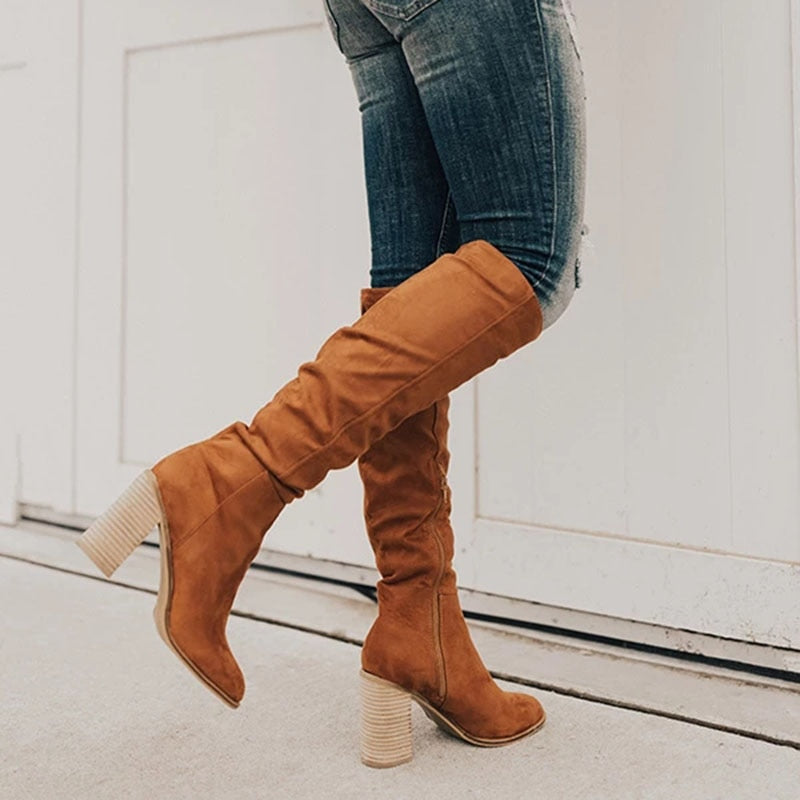 Bottes Cuissardes Féminines Élégantes à Talon Haut - LuxeStyle