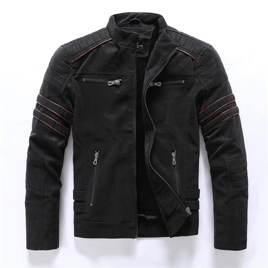 Veste Moto Styliste à Fermeture Éclair pour Homme | Parfaite pour Le Quotidien - LuxeStyle