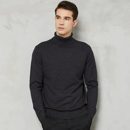 Pull en tricot roulé confortable pour homme