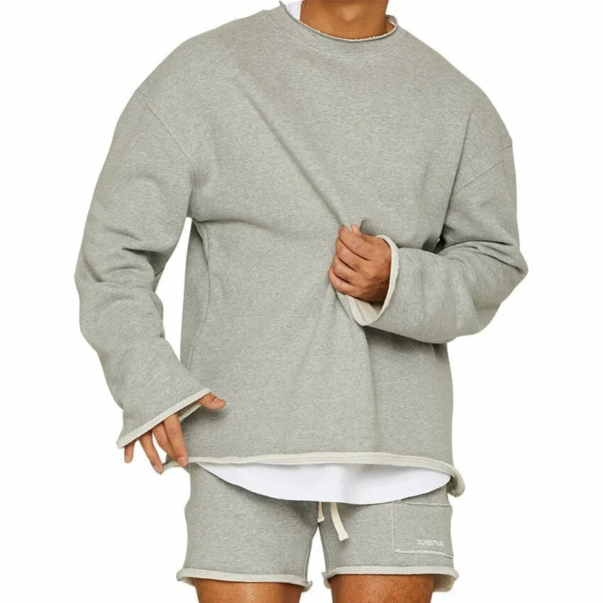 Sweat à manches longues homme gris foncé - LuxeStyle