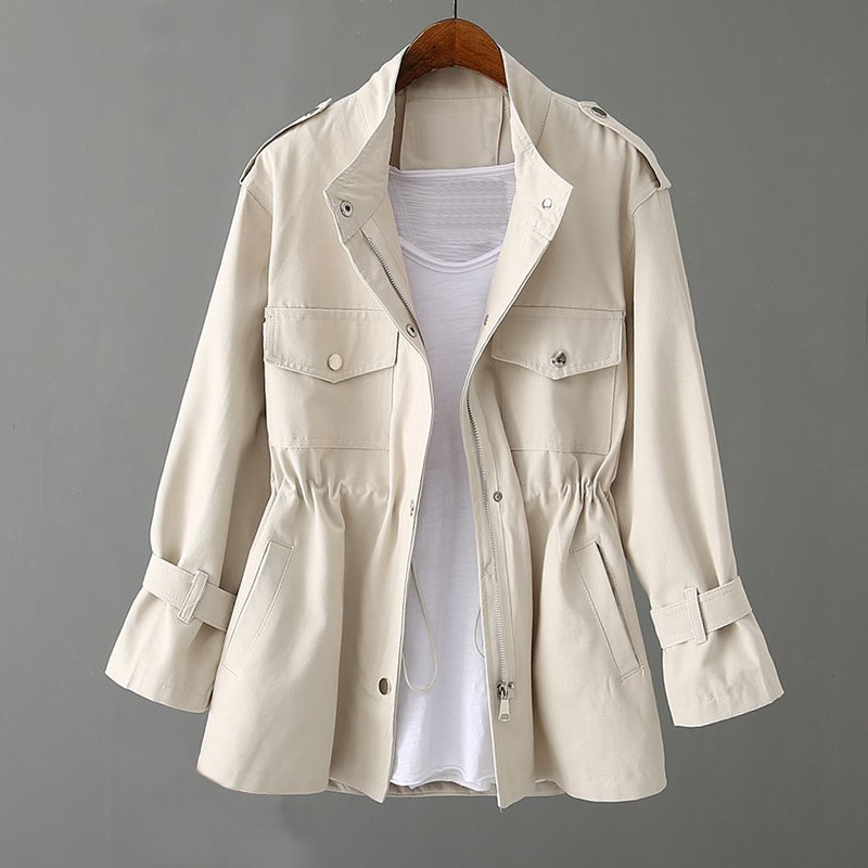 Manteau Long Femme Élégant à Ceinture pour Automne