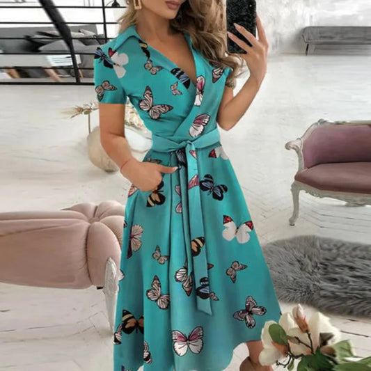 Robe Féminine Taille A Pour Femme | Longueur Mi-Mollet - LuxeStyle