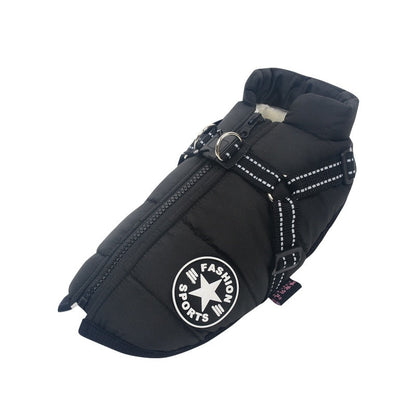 Veste de pluie canine bleue avec harnais inclus