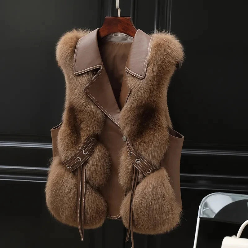 Gilet Élégant Sans Manches pour Femme Hiver