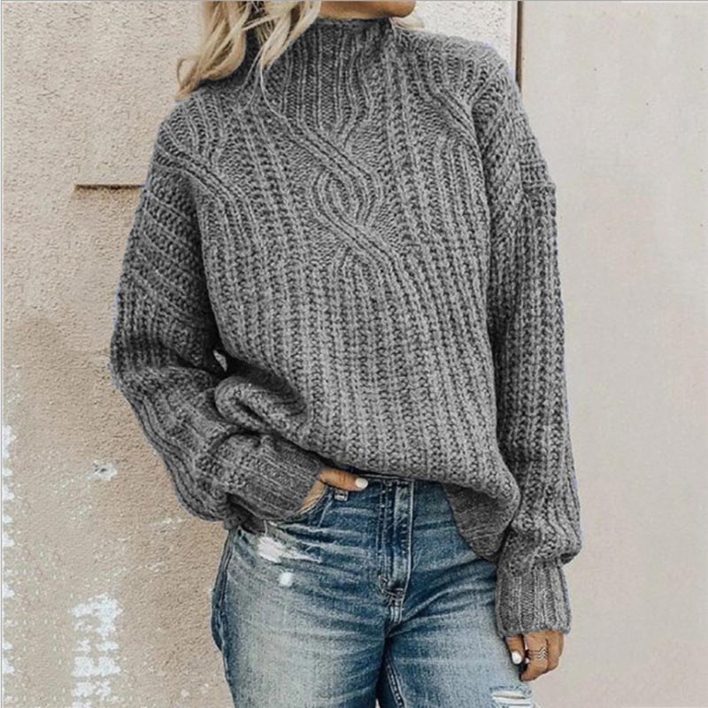 Pull Femme Col Roulé Chaud et Confortable