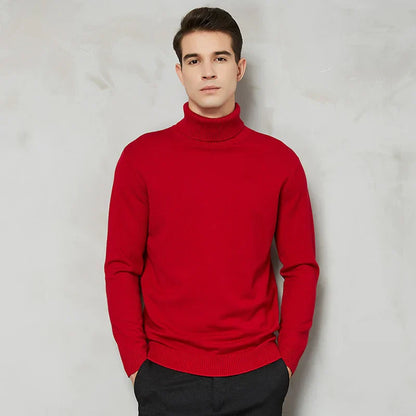 Pull en tricot roulé confortable pour homme