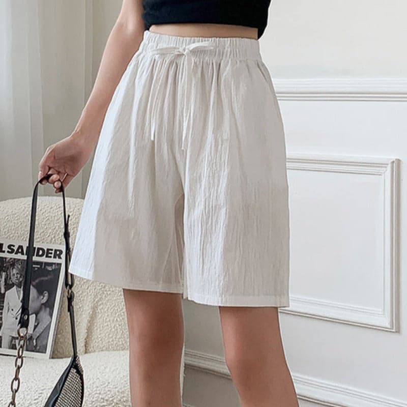 Short Lin Jaune Élégant pour Femme