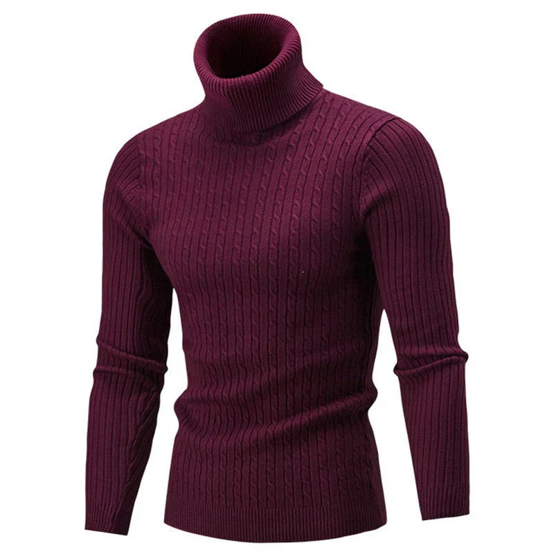 Pull Col Roulé Hiver Homme Chaud