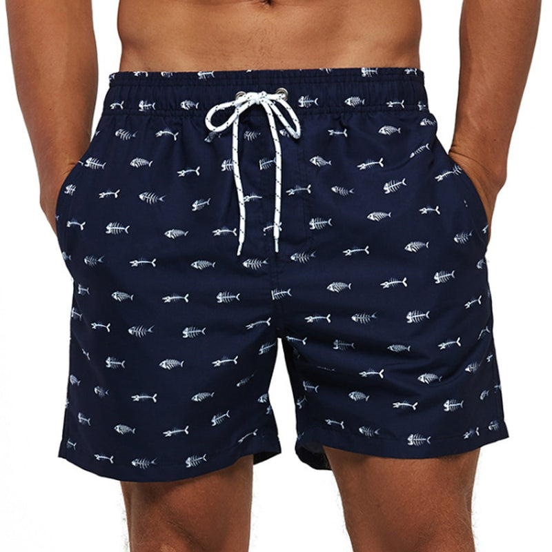 Short de plage stylé imprimé avec ceinture ajustable