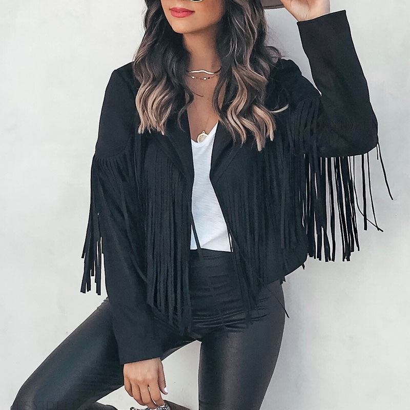 Veste Frange Mode à Manches Longues Élégante - LuxeStyle