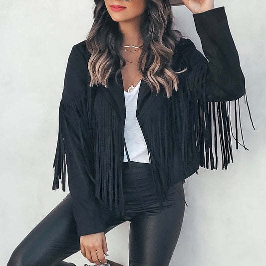 Veste Frange Mode à Manches Longues Élégante - LuxeStyle