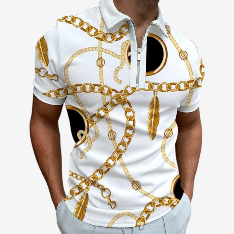 Polo Homme Manches Courtes Col Montant Éclair Rapide