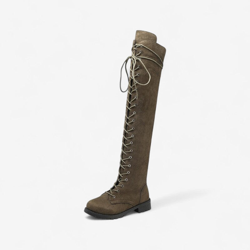 Bottes Féminines Haut Talon Bout Arrondi