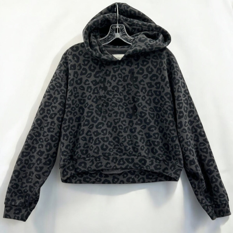 Sweat à Capuche Noir Léopard pour Homme Streetwear