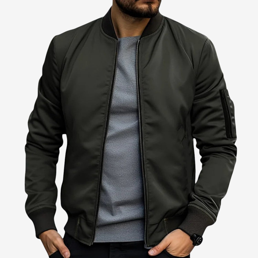 Veste Homme Élégante à Manches Longues avec Col Haut