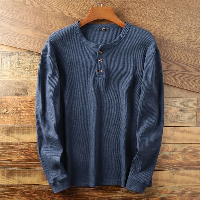 Pull à manches longues en coton beige confortable homme