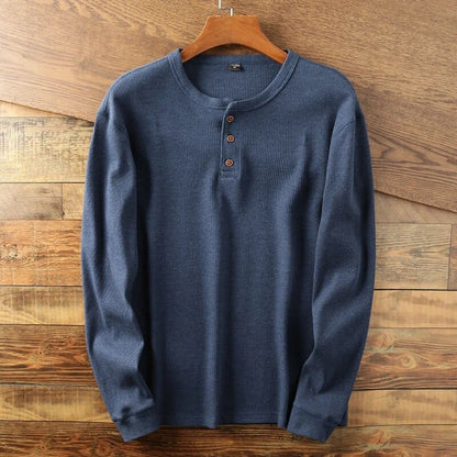 Pull à manches longues en coton beige confortable homme