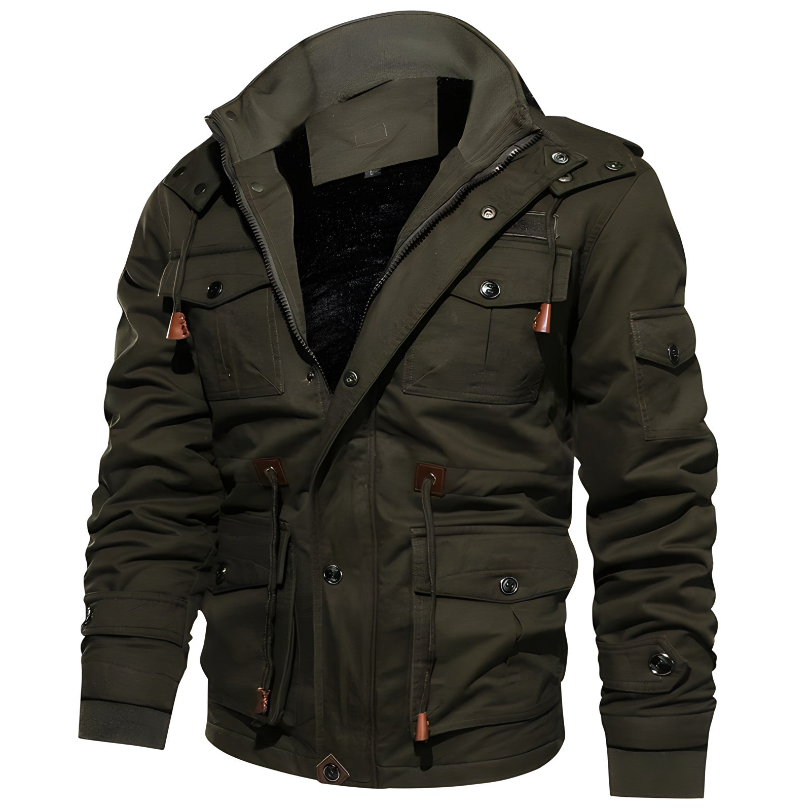 Veste Parka Homme - Style Combat avec Capuche et Poches Multiple - LuxeStyle