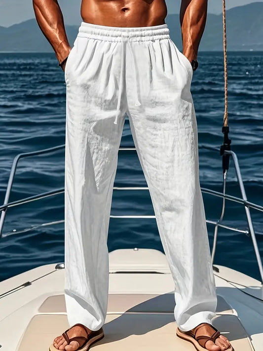 Pantalon Homme Lin Élégant Été - LuxeStyle