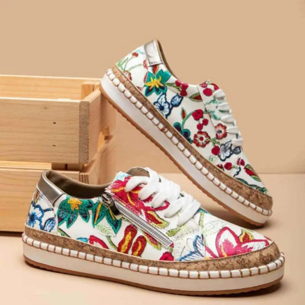 Chaussures Femmes Confortables Fleuries Décontractées