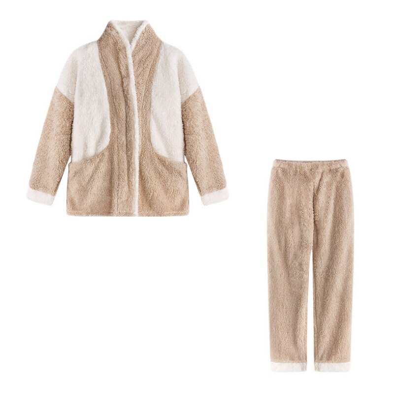 Pyjama Femme Hiver Douillet à Manches Longues