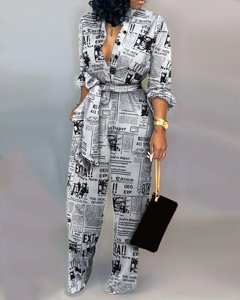 Combinaison Femme Élégante Boutonnée Longue