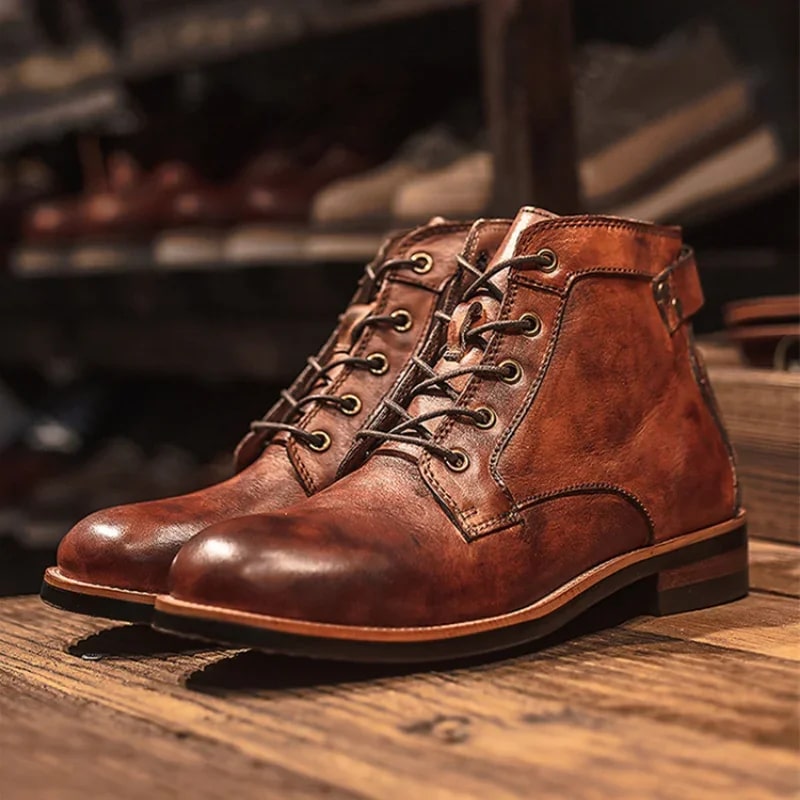 Bottes en cuir vintage élégantes pour hommes