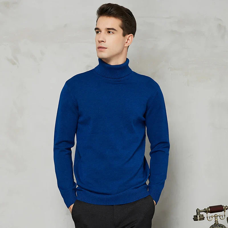 Pull en tricot roulé confortable pour homme