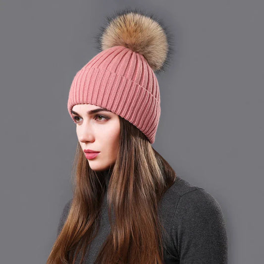 Bonnet Hiver Chaud avec Pompon pour Femme et Homme - LuxeStyle