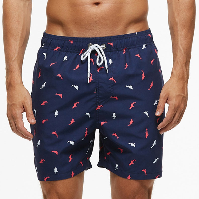 Short de plage stylé imprimé avec ceinture ajustable