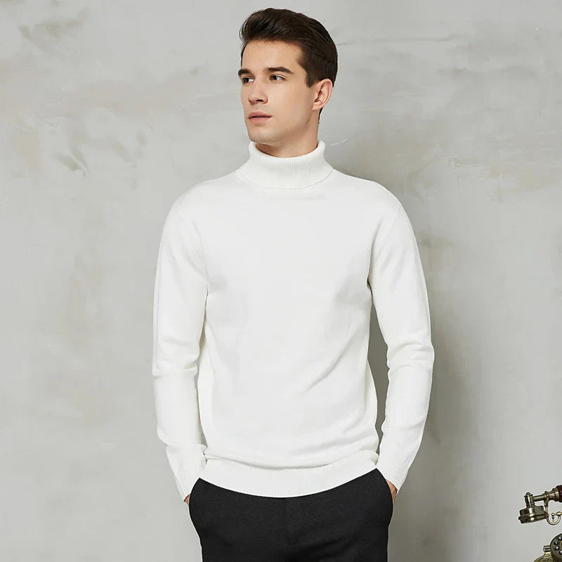 Pull en tricot roulé confortable pour homme