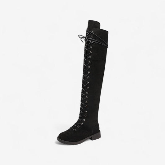 Bottes Féminines Haut Talon Bout Arrondi - LuxeStyle