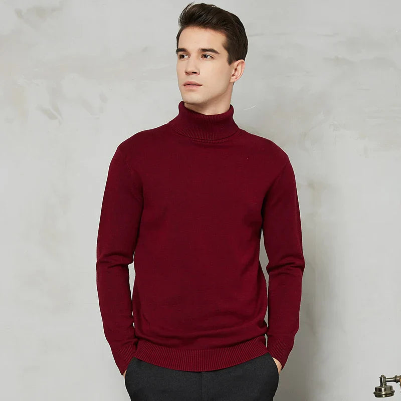 Pull en tricot roulé confortable pour homme