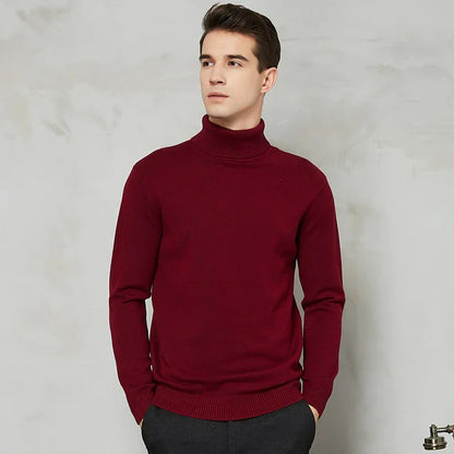 Pull en tricot roulé confortable pour homme