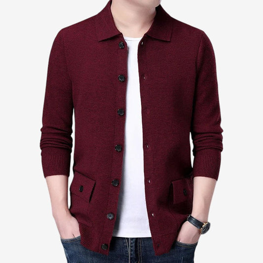Cardigan Homme Élégant à Manches Longues - LuxeStyle