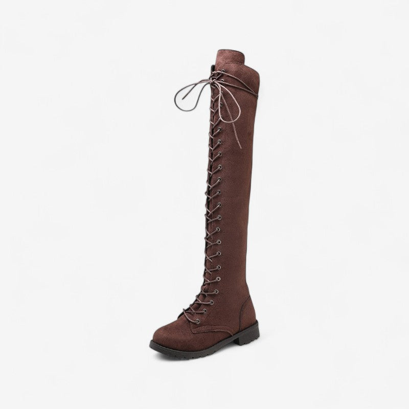 Bottes Féminines Haut Talon Bout Arrondi