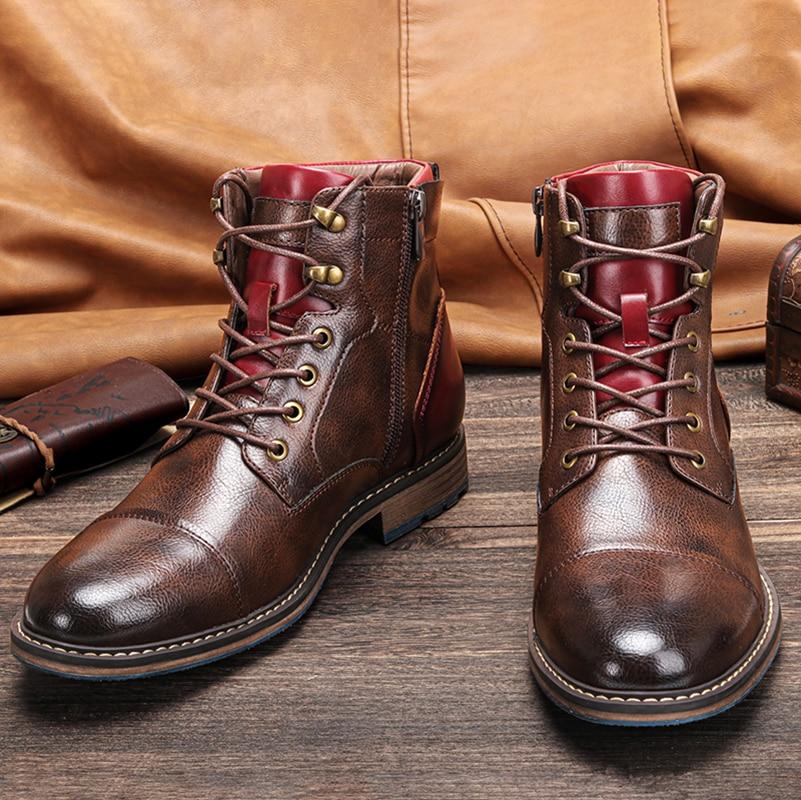 Bottes Cuir Brun Homme Éclair et Lacets - LuxeStyle