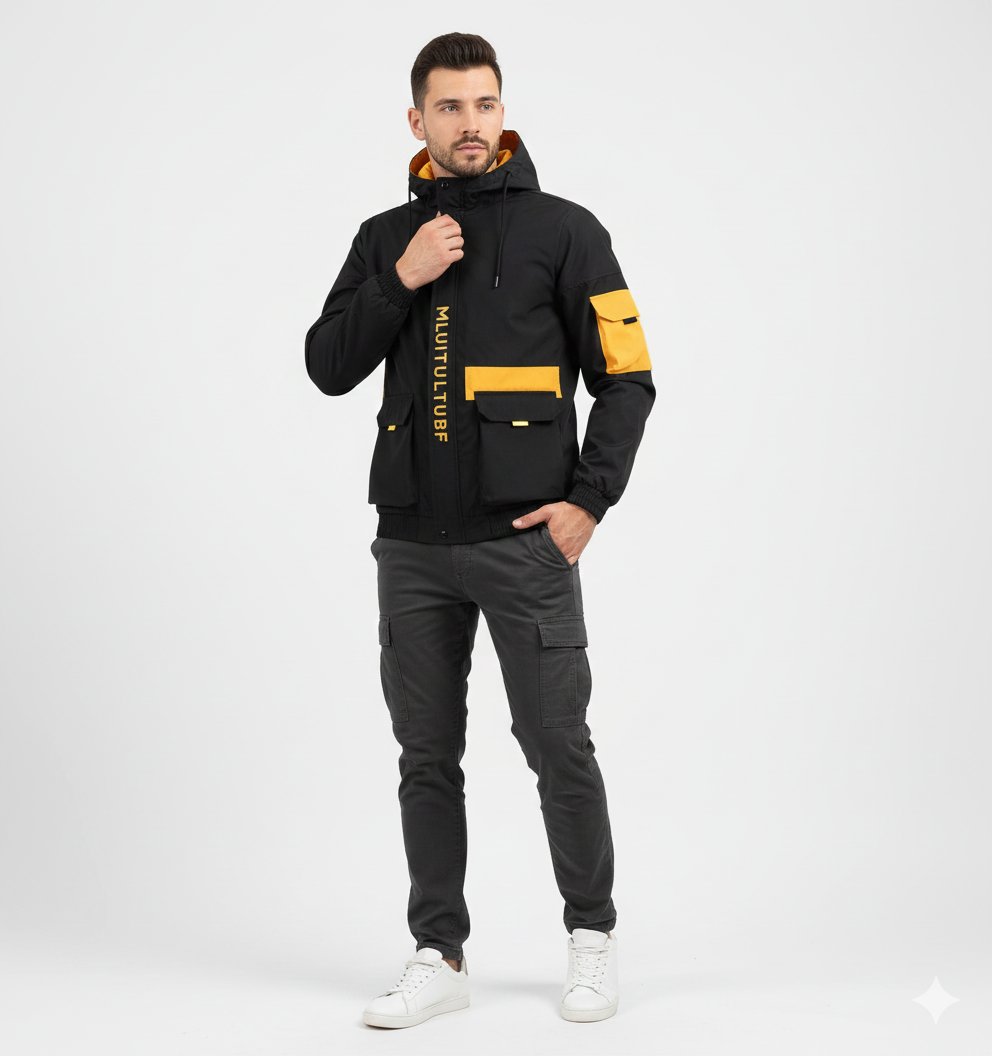 Veste Imperméable Homme Légère pour Hiver avec Capuche