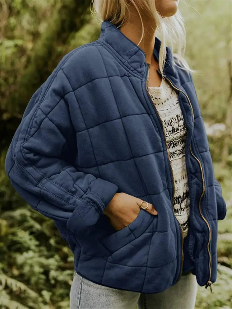 Veste Douillette Cuir Automne Femme