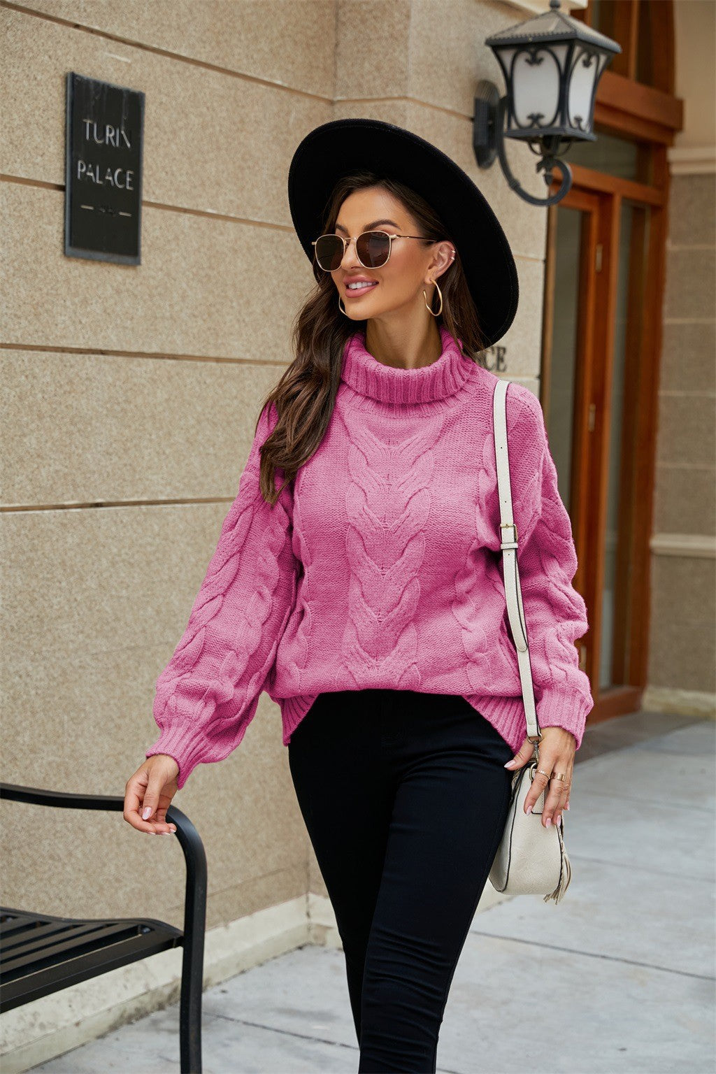 Pull Femme Tricoté Col Roulé Doux