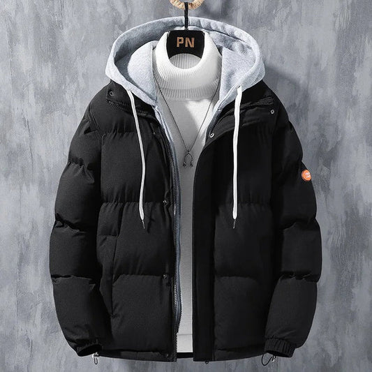 Veste Hiver Élégante avec Capuche et Fermeture Éclair pour Homme - LuxeStyle