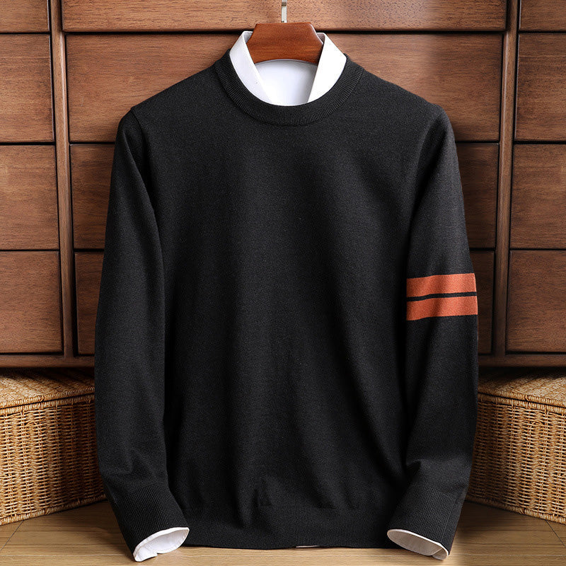 Pull Homme Rayé Élégant Pour Automne