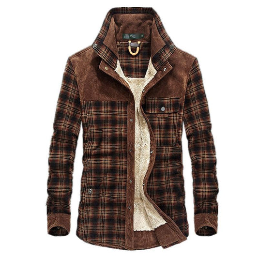 Manteau Hiver Homme Chic - Veste Carreaux Élégant avec Col Montant - LuxeStyle
