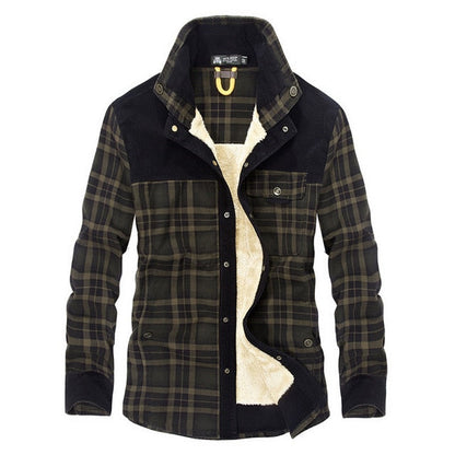 Manteau Hiver Homme Chic - Veste Carreaux Élégant avec Col Montant