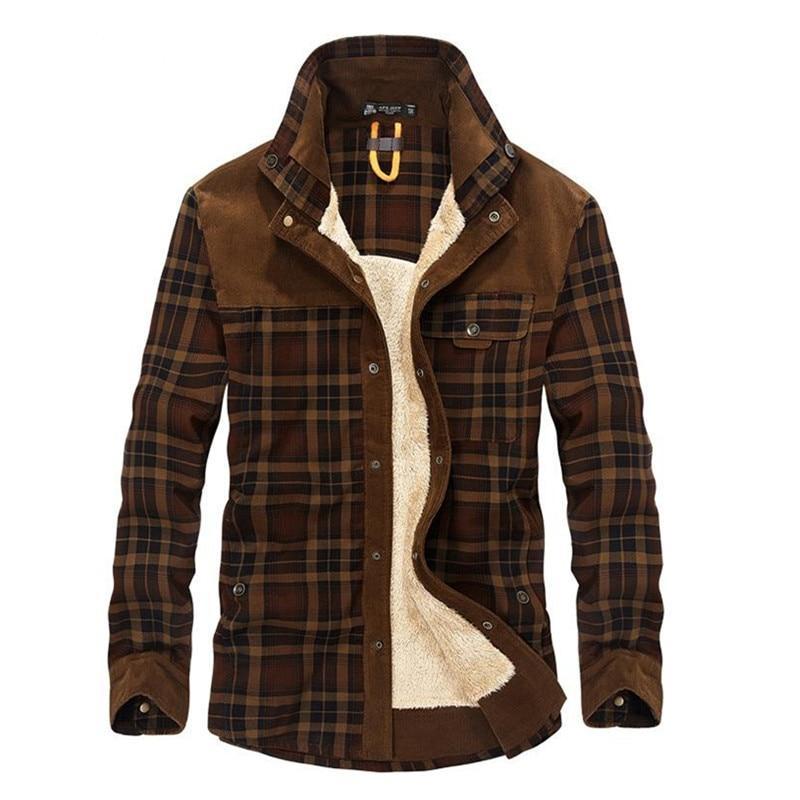 Manteau Hiver Homme Chic - Veste Carreaux Élégant avec Col Montant