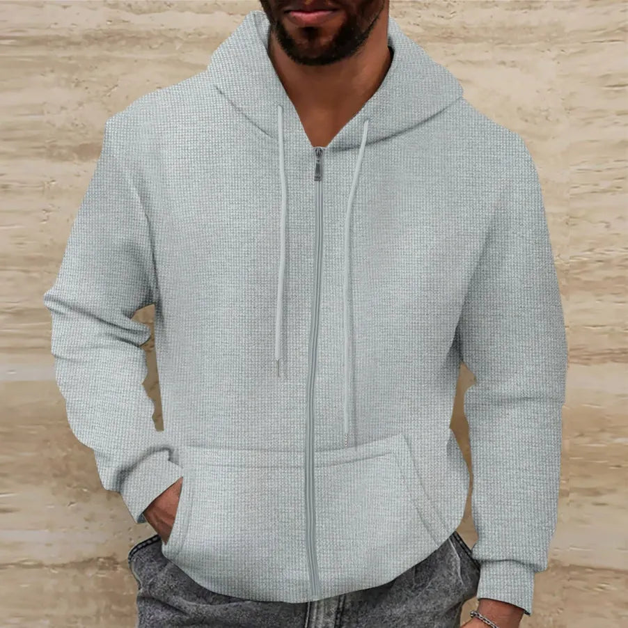 Sweat à Capuche Zippé Blanc pour Homme → Pull à Capuche Blanc Homme Hiver